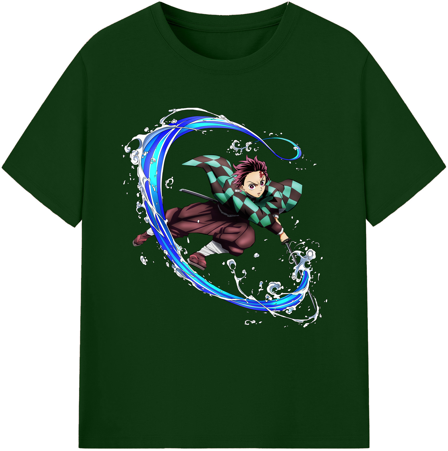 （画像用） 鬼滅の刃 竈門 炭治郎／かまど たんじろう Kamado Tanjirou 綿100％半袖Tシャツ（フロントプリント）